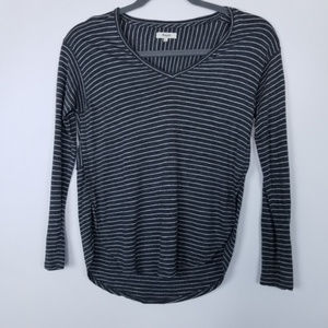 Madewell long sleeve black and grey stripe shirt